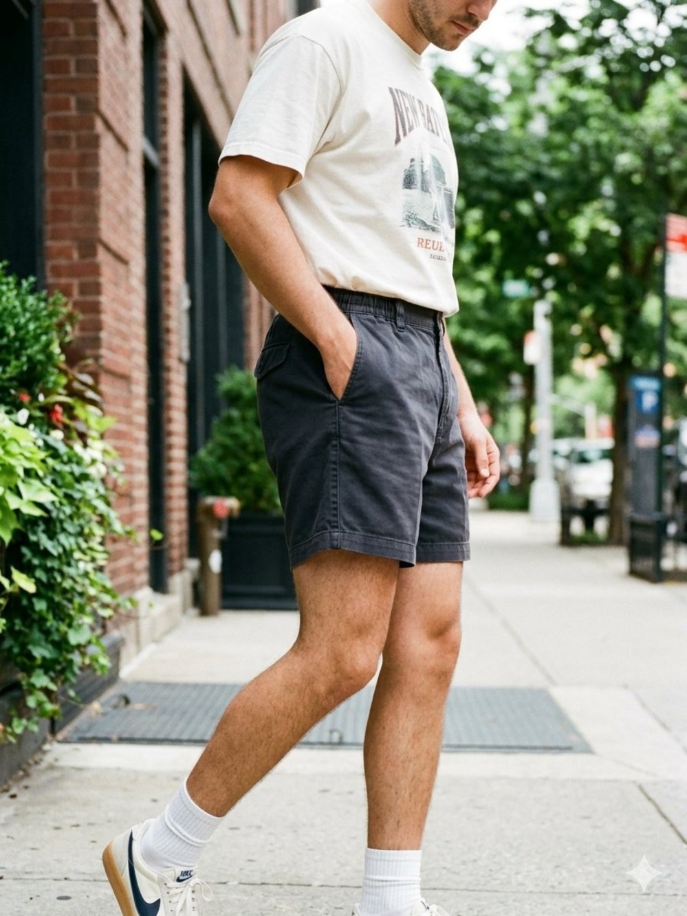 Vintage 90s Levi's Full Elastic Back Twill Comfort Shorts Charcoal Gray Men's 34